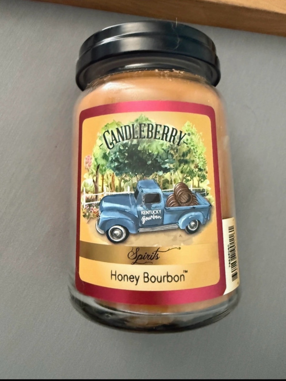 Honey Bourbon Scented Jar Candle - Amber